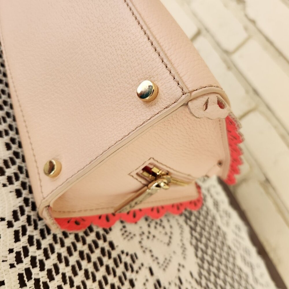 Euc Kate Spade Peach Scallop Leather Crossbody Bag Purse - Picture 11 of 14